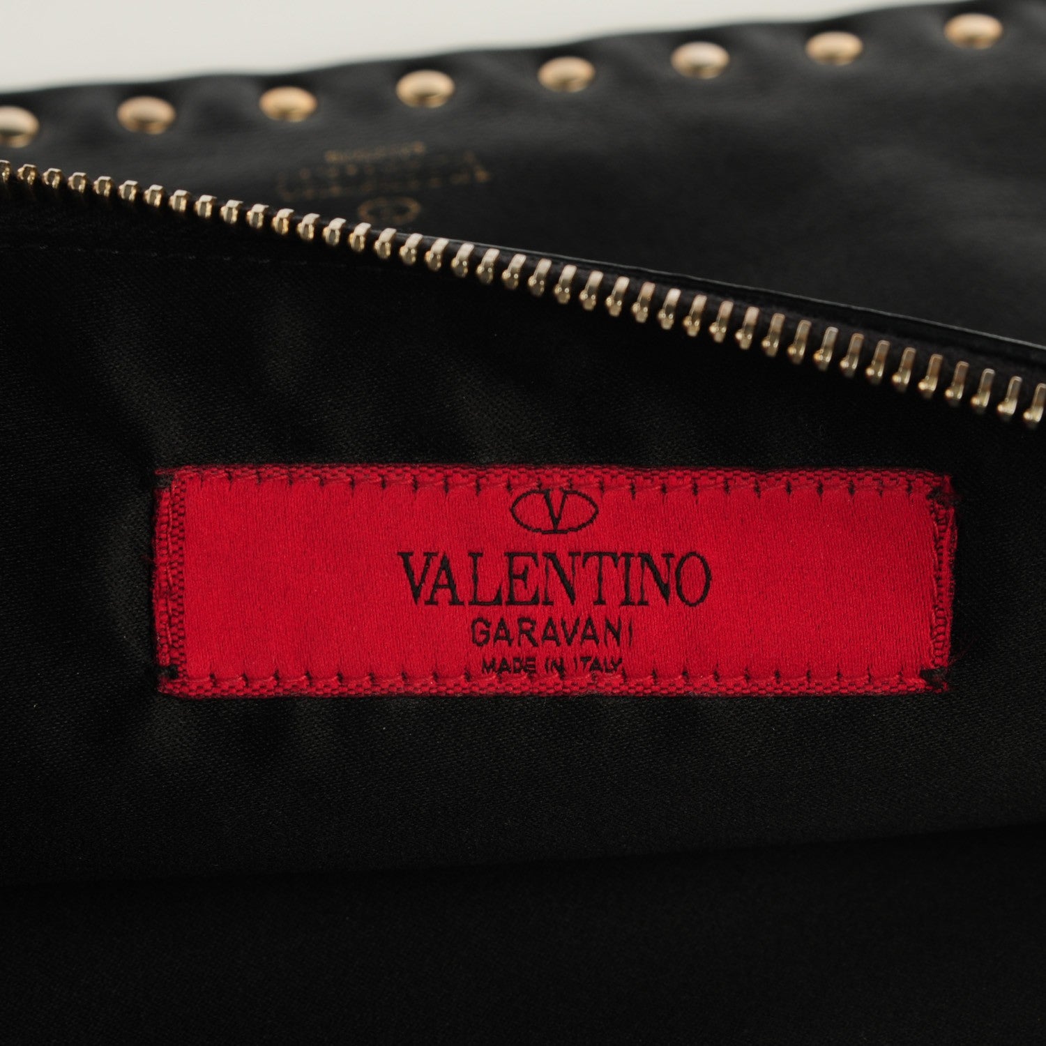 Valentino Garavani Vitello Large Rockstud Zip Pouch Black 5 of 6
