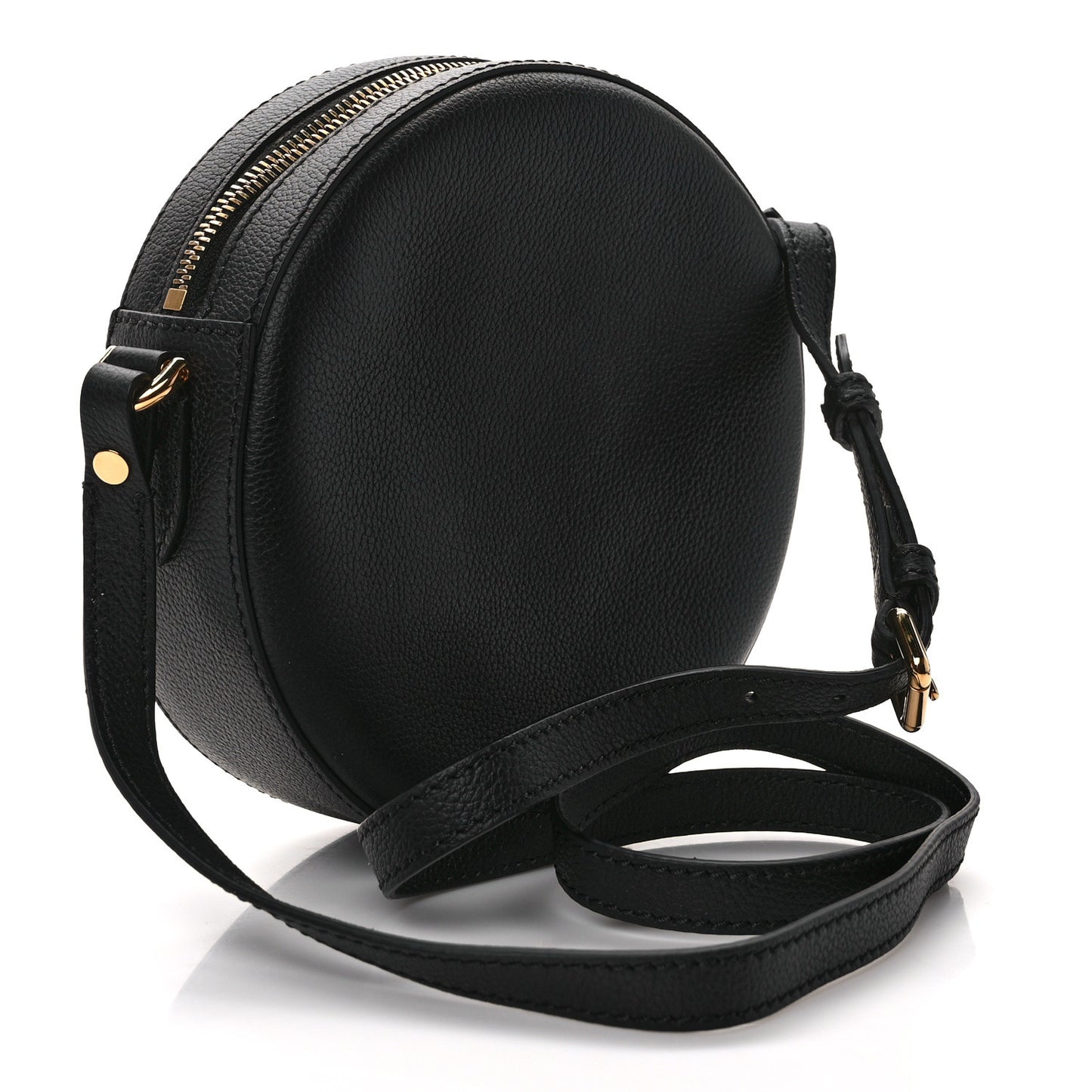 Calfskin La Medusa Round Camera Bag Black