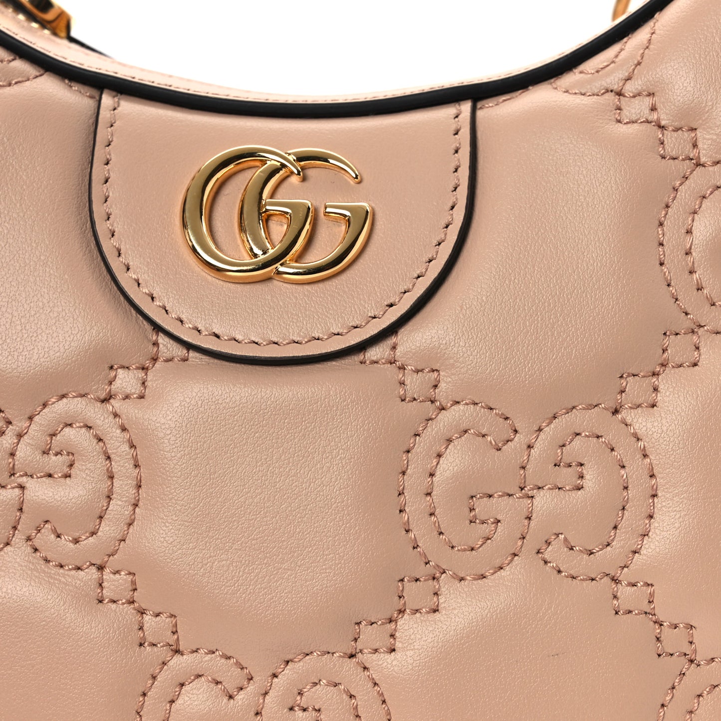 Calfskin GG Matelasse Mini Hobo Shoulder Bag Perfect Pink Natural