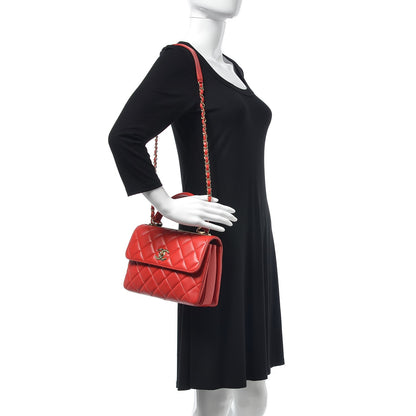 Chanel Lambskin Quilted Small Trendy CC Dual Handle Bag Red 2 of 7