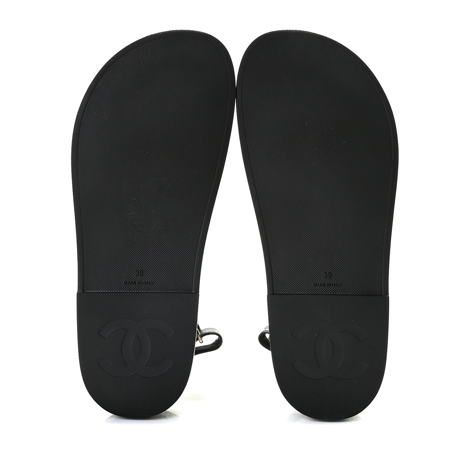 Chanel Rubber CC Dad Sandals 39 Black 7 of 12