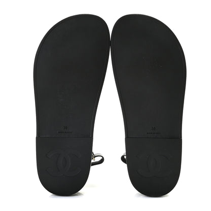 Chanel Rubber CC Dad Sandals 39 Black 7 of 12