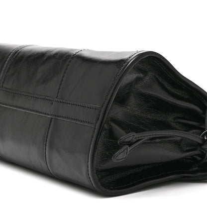Prada Glossy Calfskin Triangle Medium Bonnie Shoulder Bag Black 10 of 10