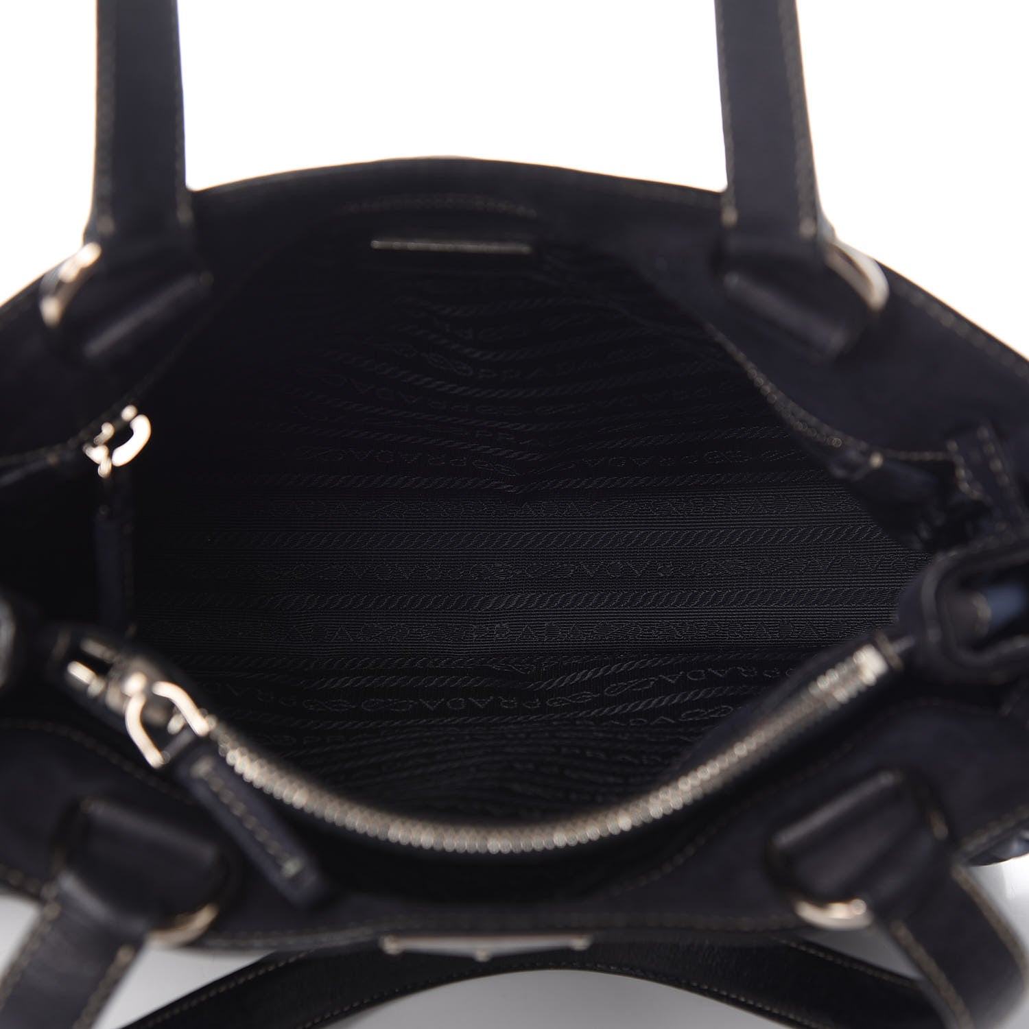 Prada Tessuto Nylon Calfskin Shoulder Bag Baltico 5 of 9