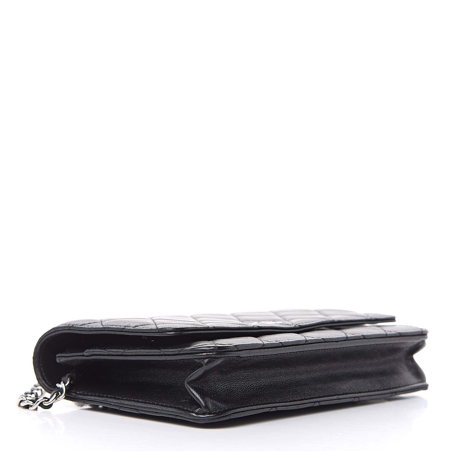 Chanel Lambskin Quilted Wallet On Chain WOC Black 4 of 12