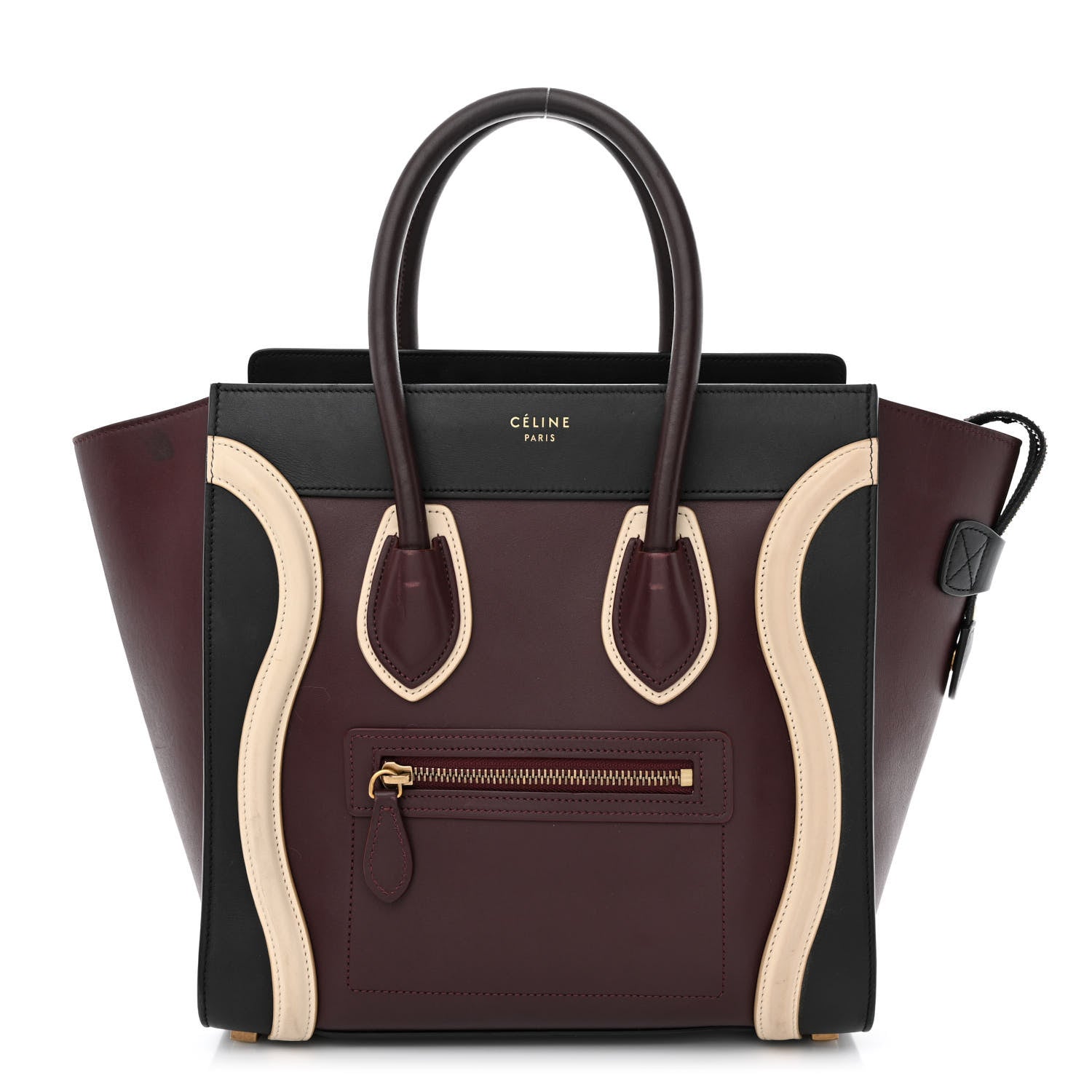 Celine Smooth Calfskin Micro Tri-Color Luggage Burgundy 1 of 23