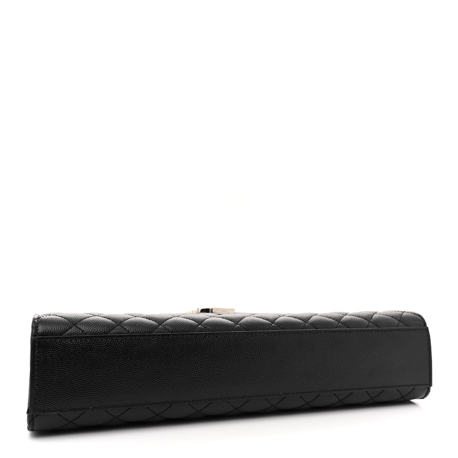 Saint Laurent Grain De Poudre Textured Mixed Matelasse Large Triquilt Monogram Satchel Black 4 of 11