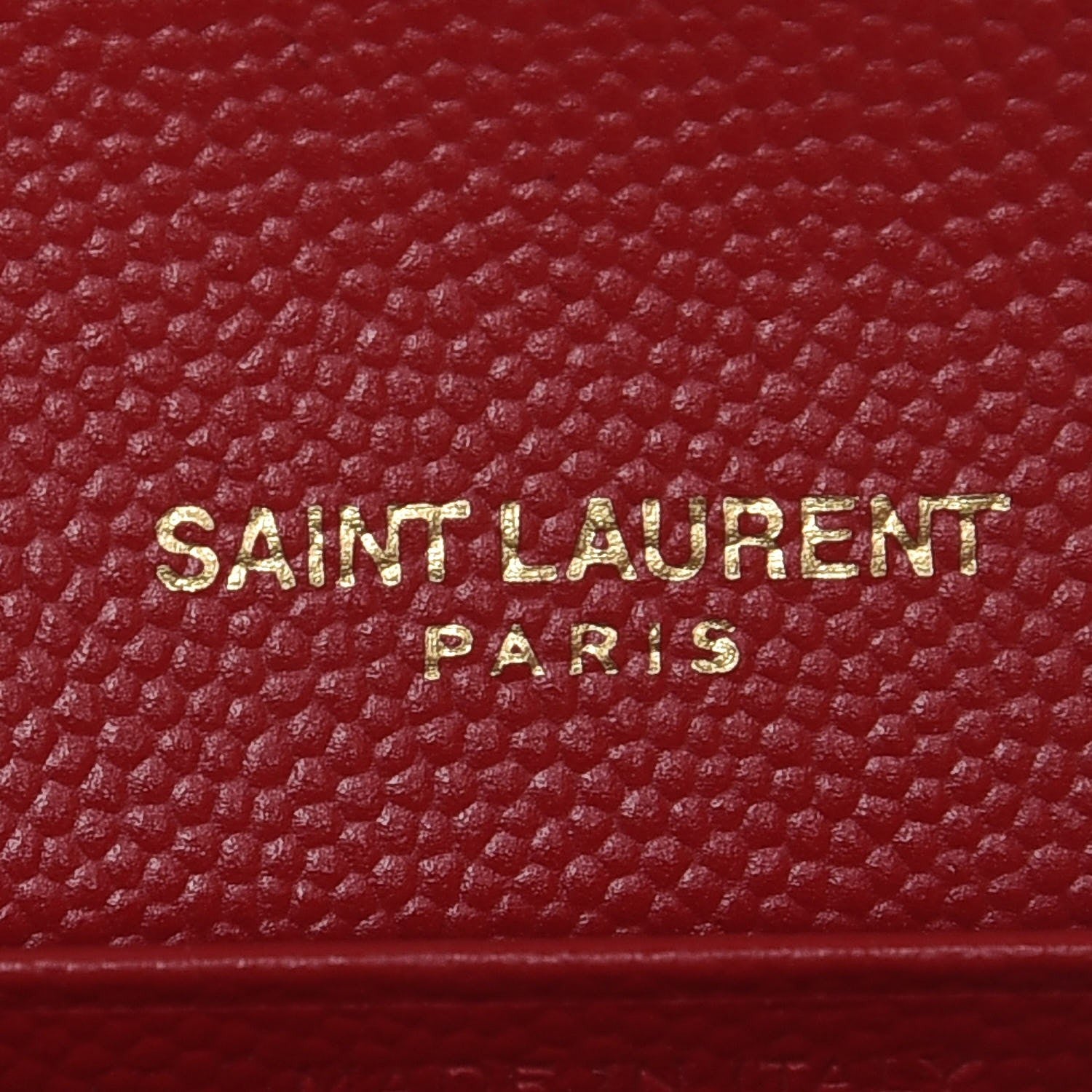 Saint Laurent Grain De Poudre Matelasse Chevron Monogram Flap Wallet Red 7 of 8