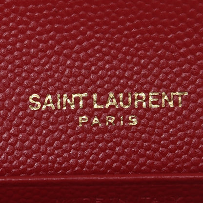 Saint Laurent Grain De Poudre Matelasse Chevron Monogram Flap Wallet Red 7 of 8