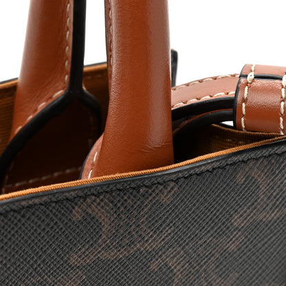 Celine Triomphe Canvas Calfskin Mini Vertical Cabas Tan 13 of 13