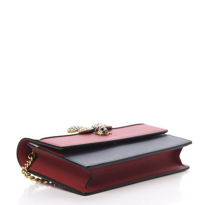 Gucci Calfskin Queen Margaret Chain Wallet Blue Agata Hibiscus Red Mystic White 4 of 10