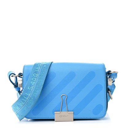 Off-White Saffiano Striped Mini Diag Binder Clip Bag Blue 1 of 18