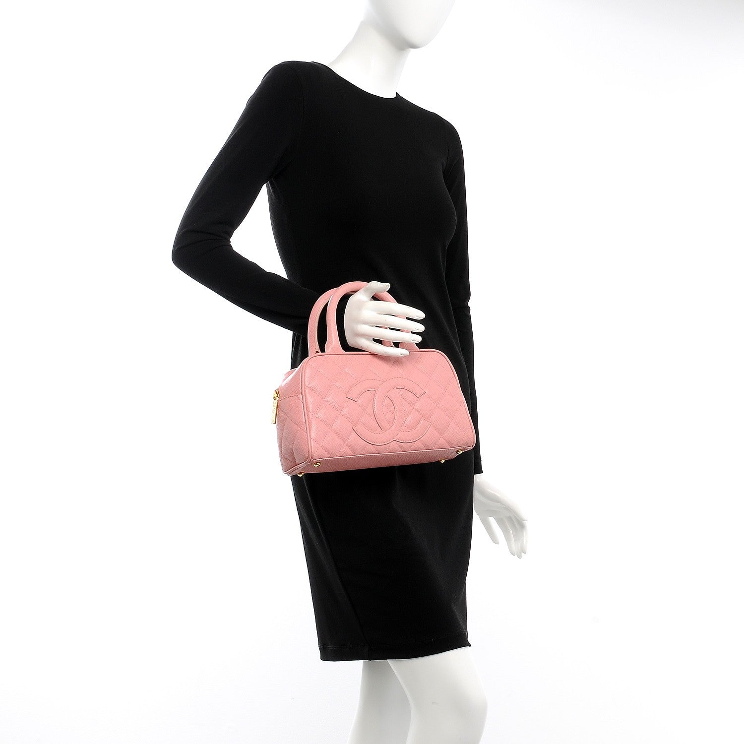 Chanel Caviar Quilted Small Bowler Pink 2 of 7