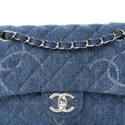 Chanel Denim Quilted CC Print Medium Single Flap Blue 11 of 11