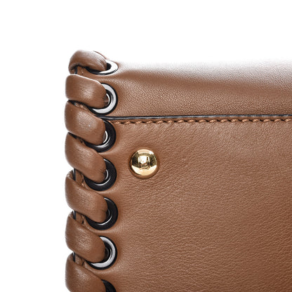 Fendi Calfskin Lace Up Large Peekaboo Iconic Satchel Cognac 7 of 10