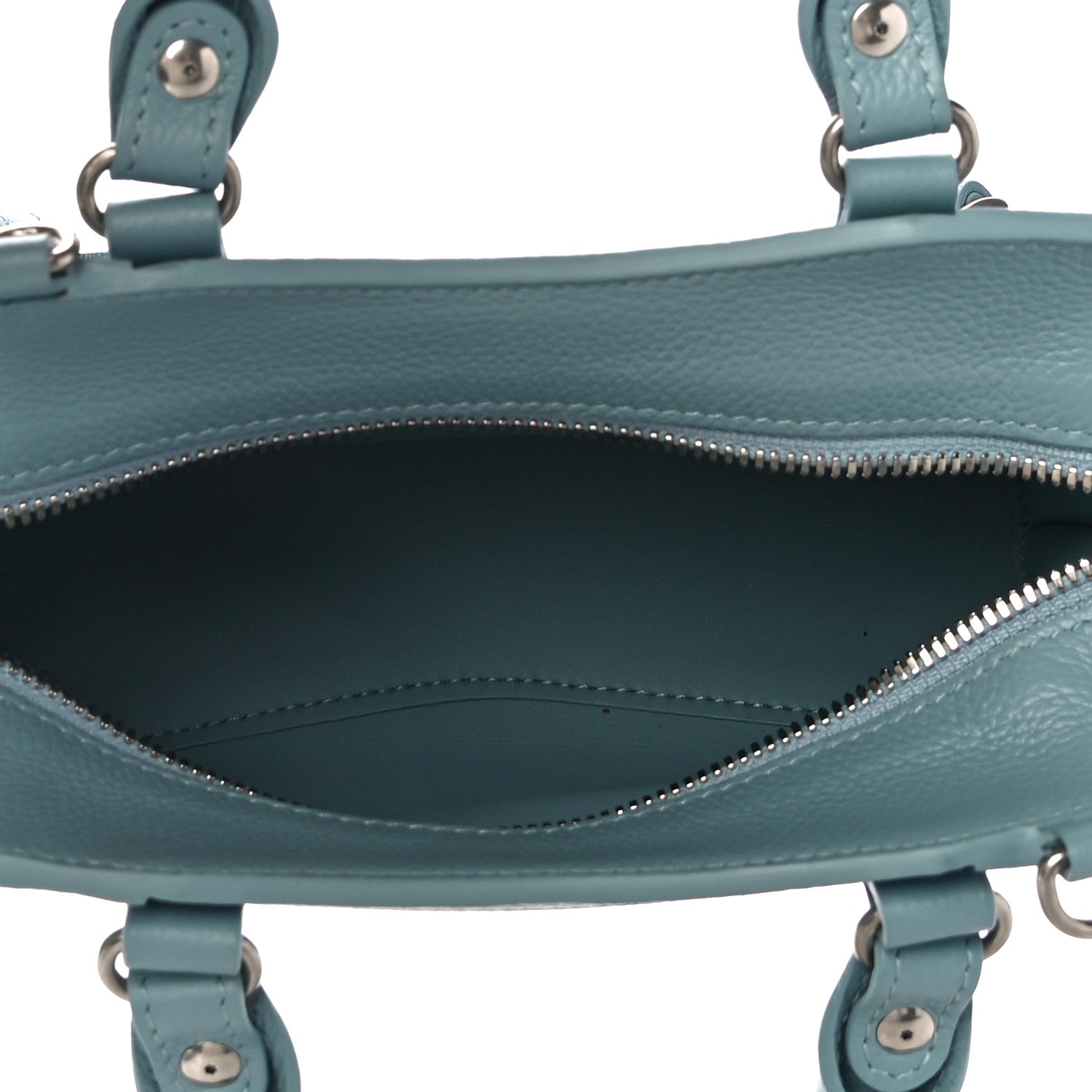 Balenciaga Grained Calfskin Neo Classic Silver Hardware Mini City Blue Grey 5 of 9