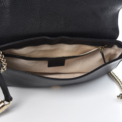 Gucci Pebbled Calfskin Medium Soho Flap Crossbody Black 5 of 8