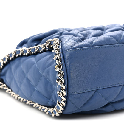 Chanel Washed Lambskin Chain Around Hobo Blue 9 of 10