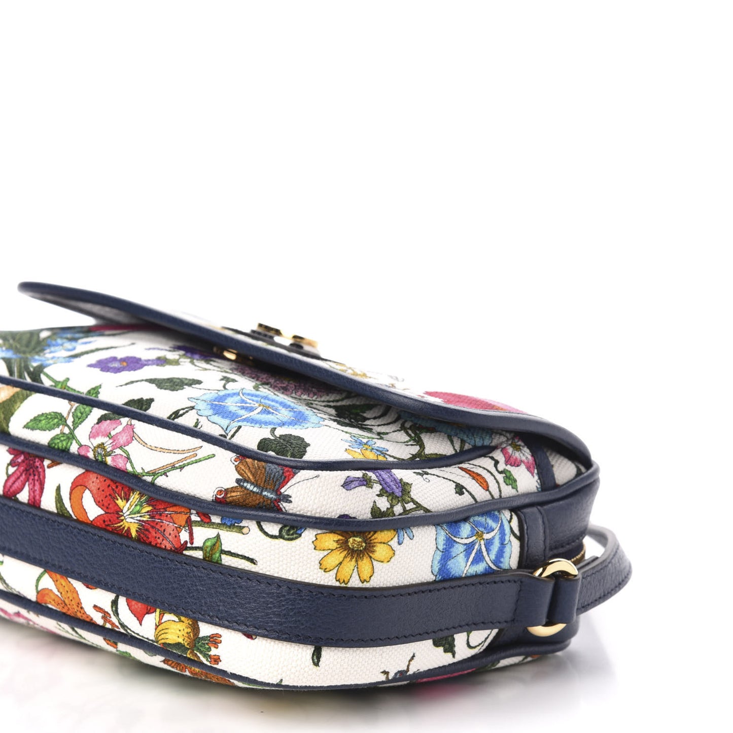 Canvas Flora Floral Shoulder Bag White Blue Agata Mulitcolor