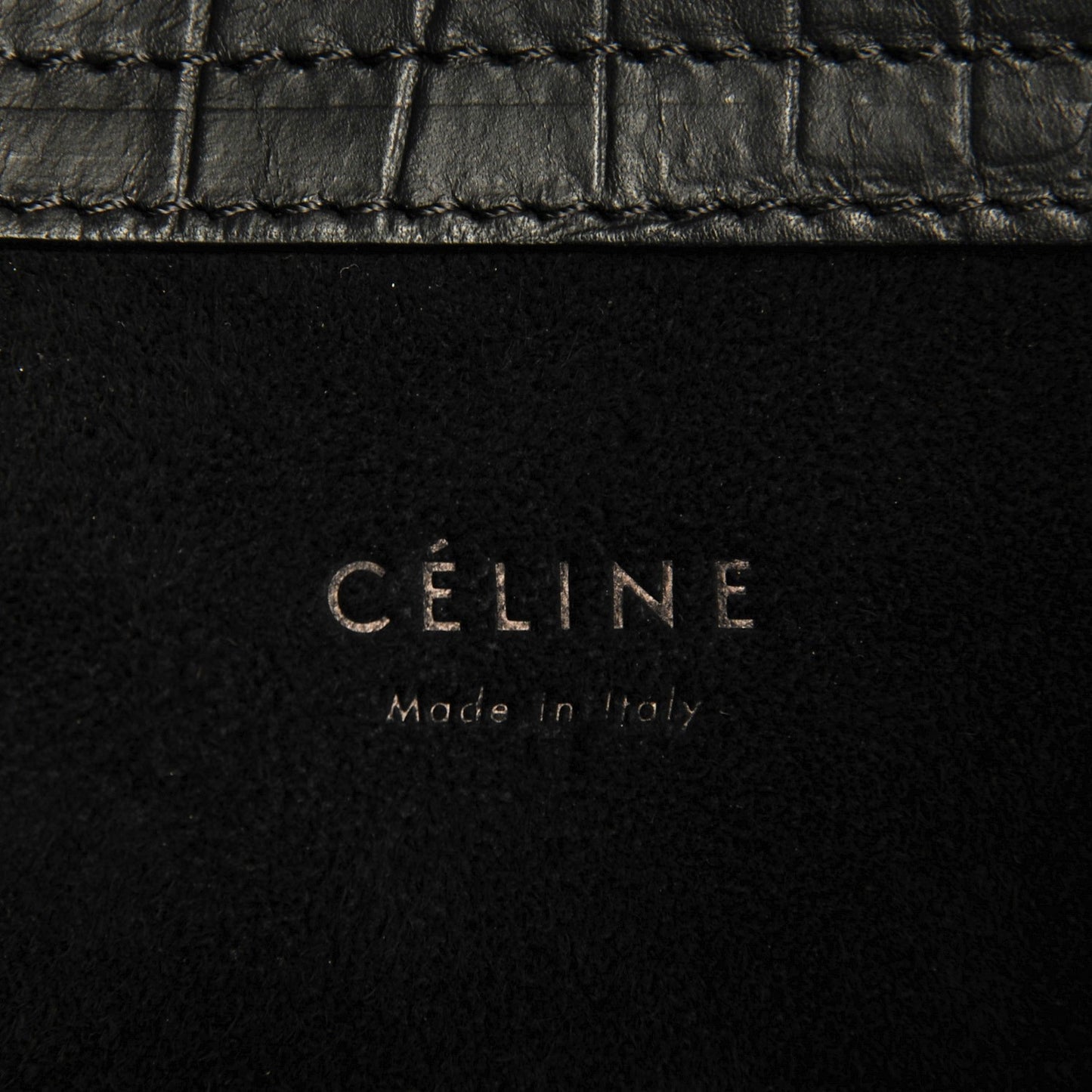 Crocodile Embossed Calfskin Medium Phantom Luggage Black