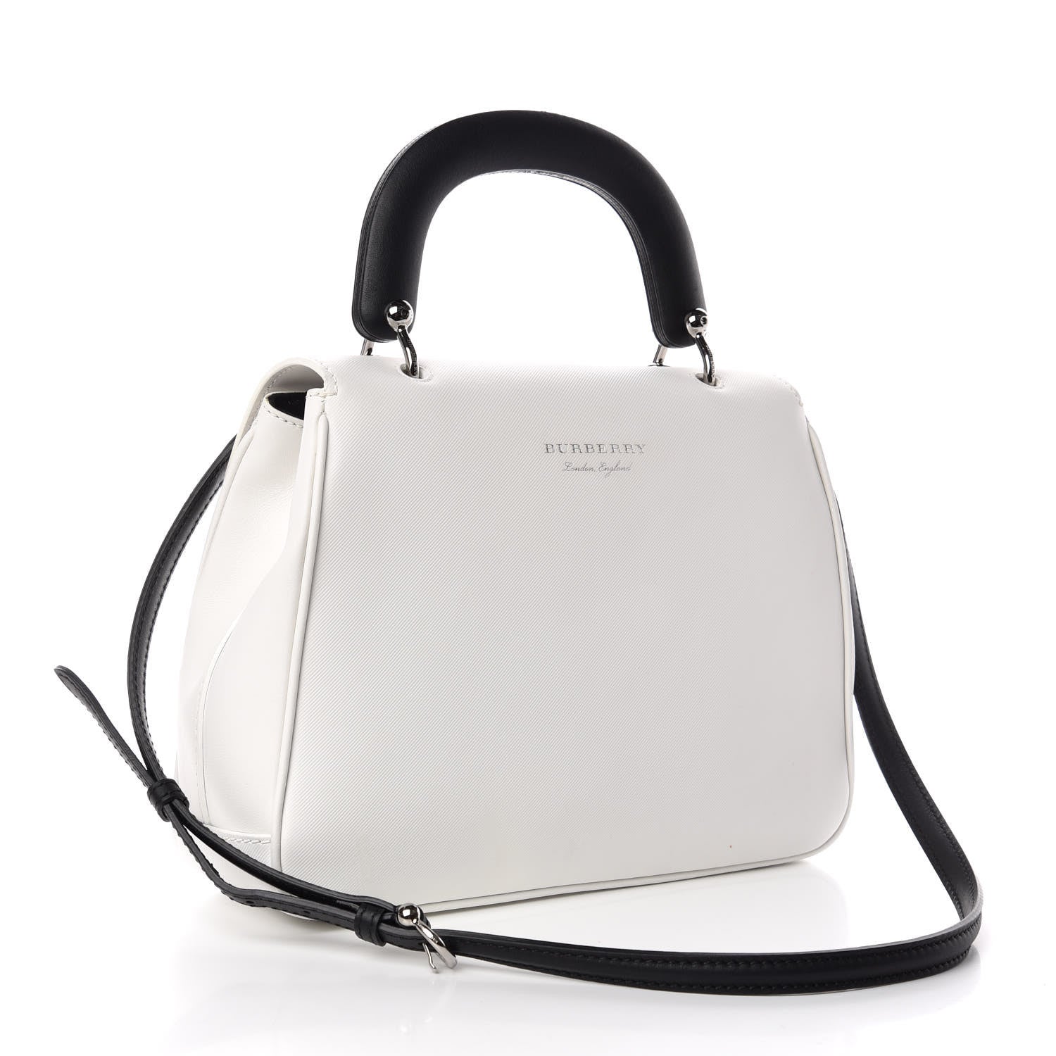 Burberry Trench Calfskin Medium DK88 Top Handle Bag Chalk White 4 of 11