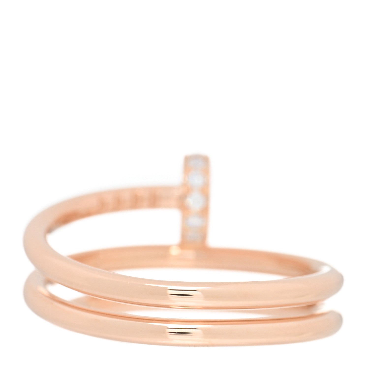 Cartier 18K Pink Gold Diamond Double Juste Un Clou Ring 52 6 3 of 5
