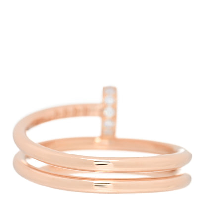Cartier 18K Pink Gold Diamond Double Juste Un Clou Ring 52 6 3 of 5