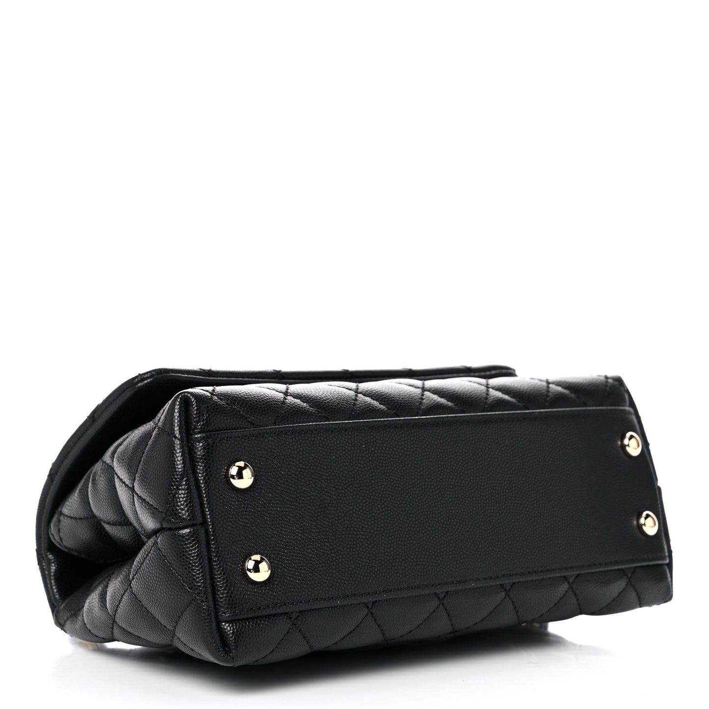 Caviar Quilted Mini Coco Handle Flap Black
