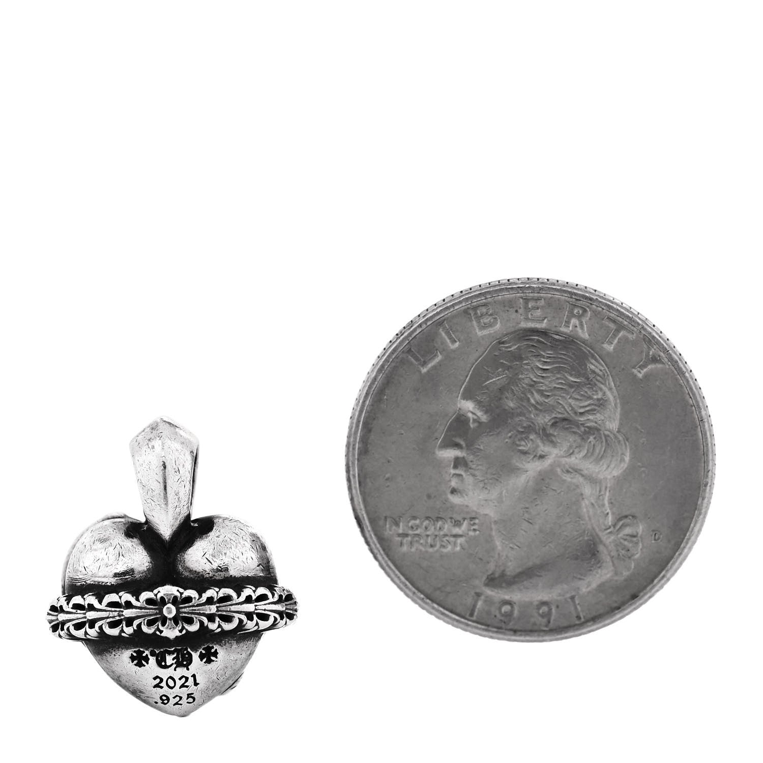 Chrome Hearts Sterling Silver Heart Orbit Pendant 2 of 3