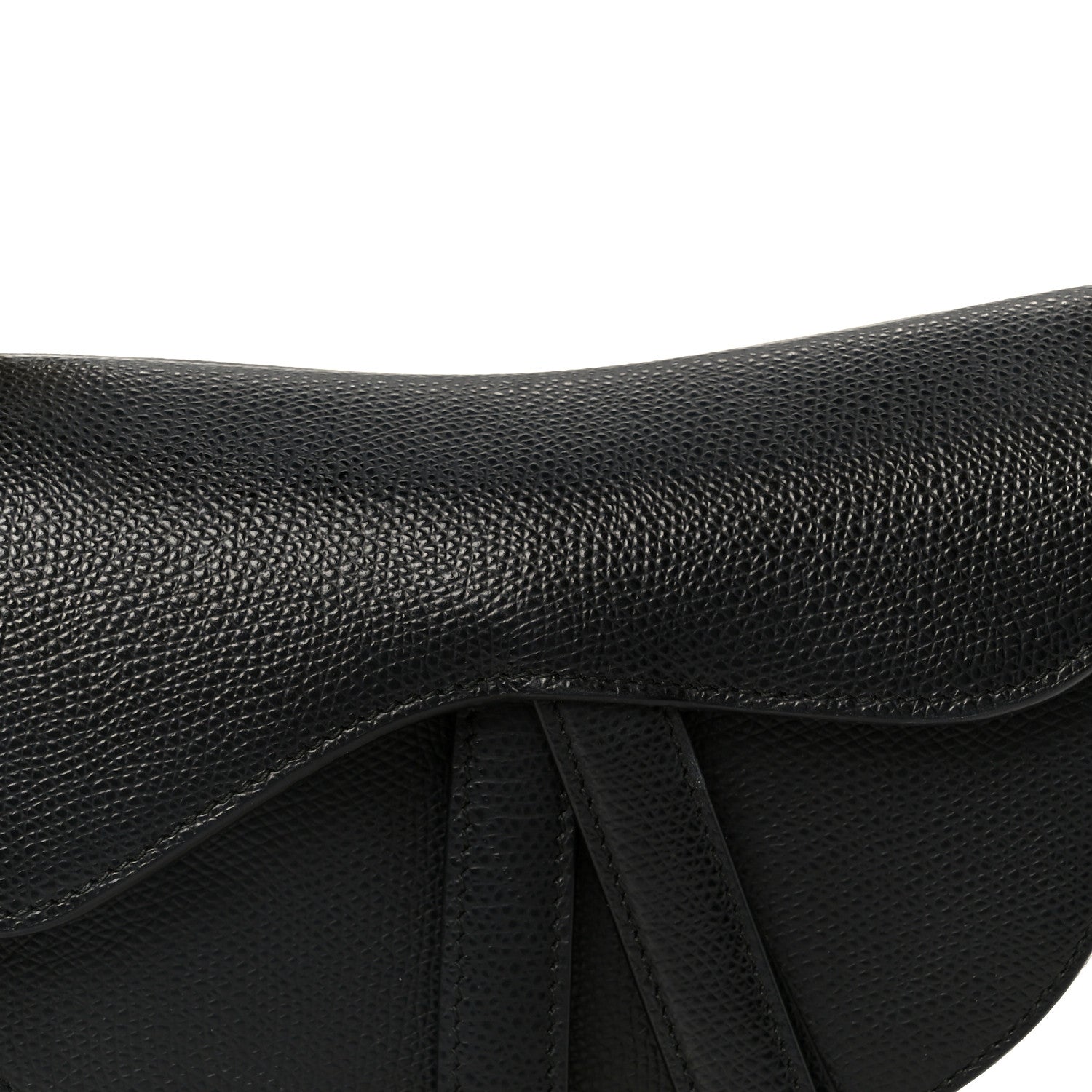 Christian Dior Grained Calfskin Mini Saddle Bag Black 8 of 11