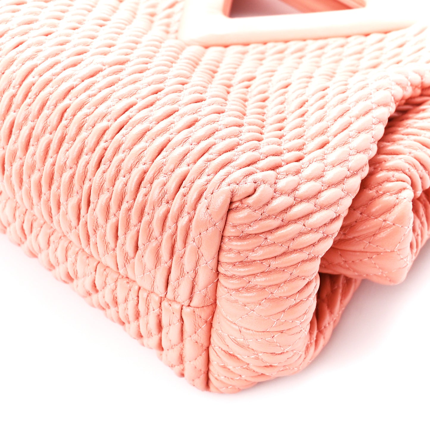Lambskin Knit Small The Point Triangle Bag Peachy