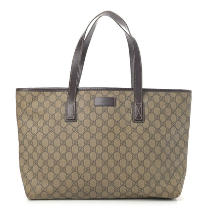 Gucci GG Supreme Monogram Medium Zippered Shopping Tote Brown 1 of 12