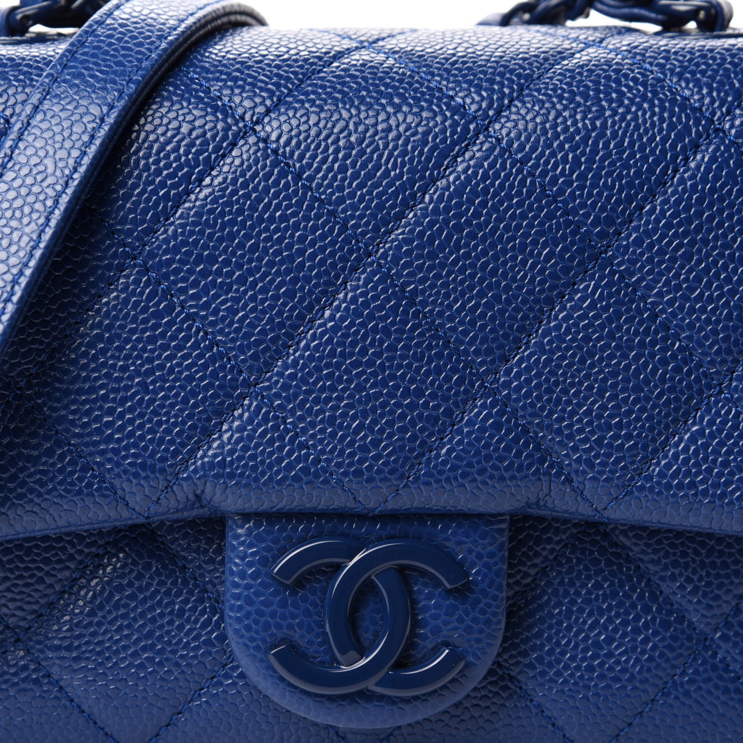 Caviar Quilted Incognito Mini Square Flap Dark Blue