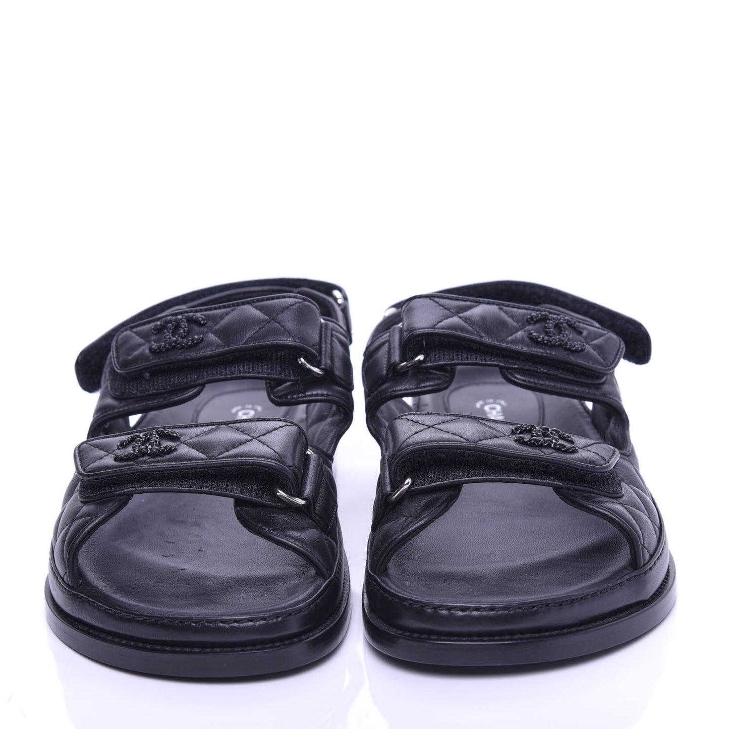 Lambskin Velcro Dad Sandals 40.5 Black