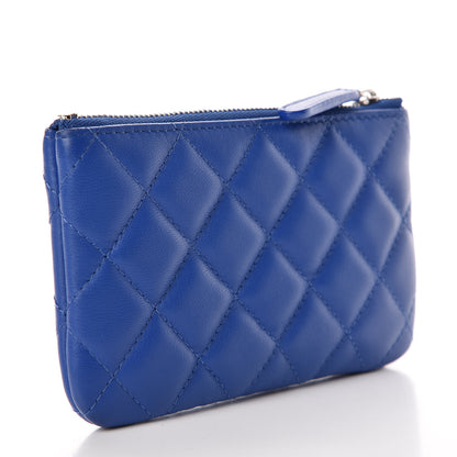Chanel Lambskin Quilted Small Cosmetic Case Blue 3 of 10