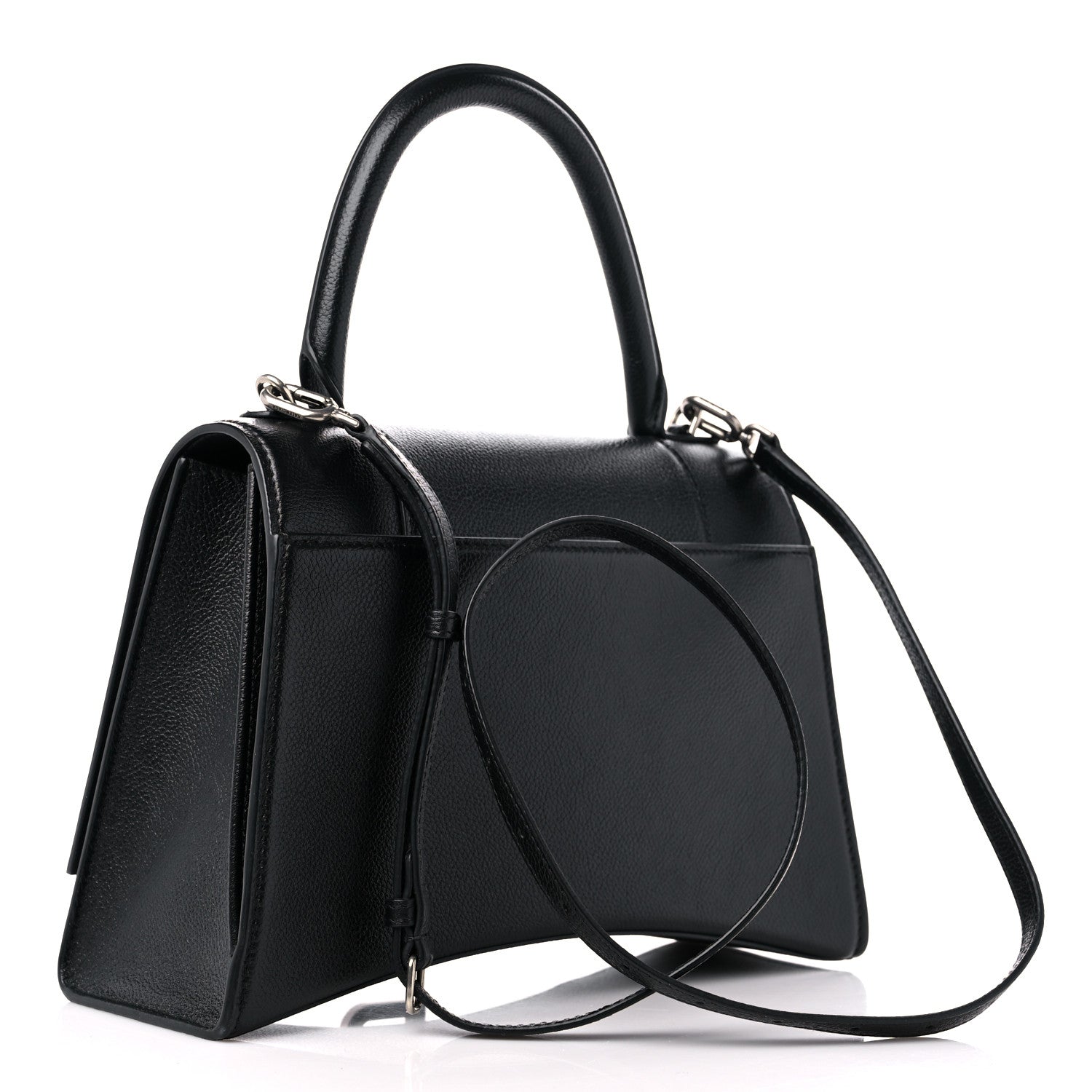 Balenciaga Grained Calfskin Medium Hourglass Top Handle Bag Black 3 of 10