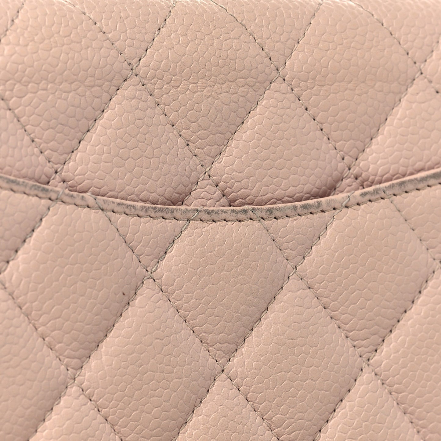 Caviar Quilted Wallet On Chain WOC Light Pink