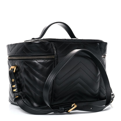 Gucci Calfskin Matelasse Large GG Marmont Vanity Cosmetic Case Black 3 of 10