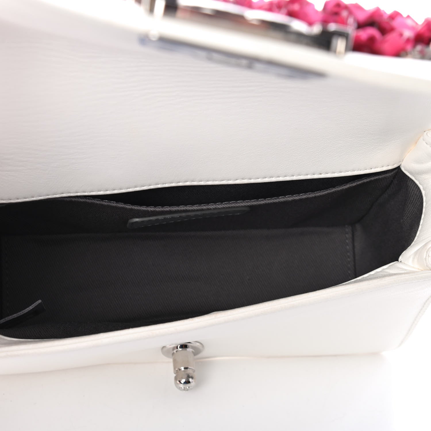 Chanel Calfskin Stingray Paris Bombay Embellished Small Boy Flap White 4 of 4