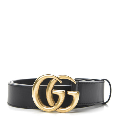 Gucci Calfskin Double G 30mm Belt 80 32 Black 1 of 6