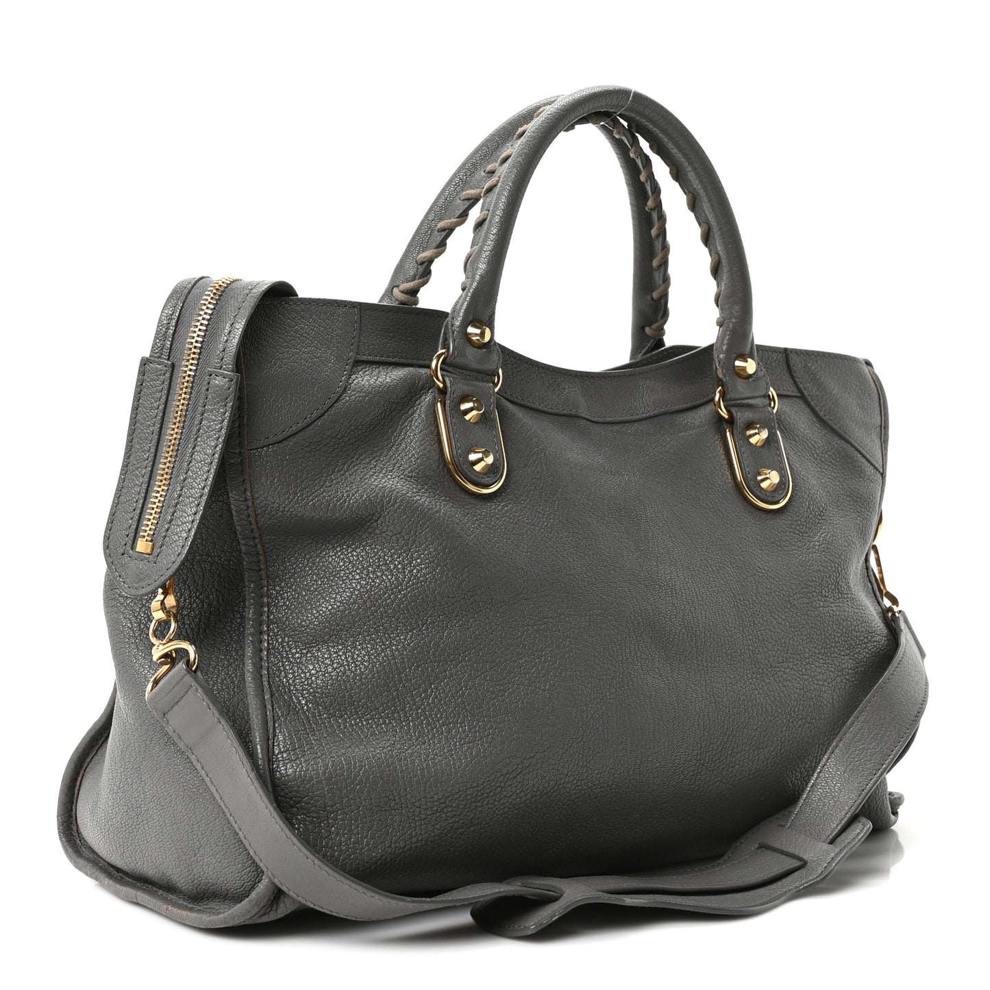 Chevre Gold Metallic Edge Hardware City Gris Acier