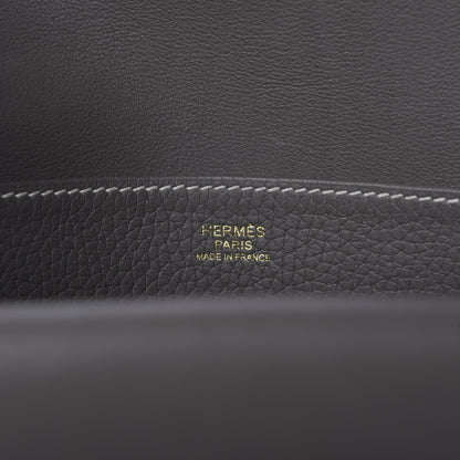 Hermes Taurillon Clemence Halzan 31 GM Etain 8 of 9