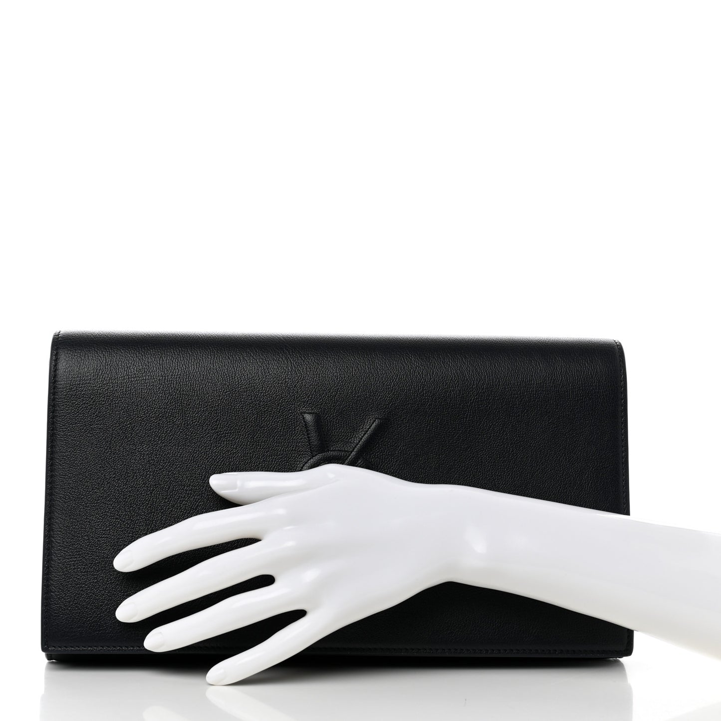 Calfskin Monogram Large Belle De Jour Clutch Navy