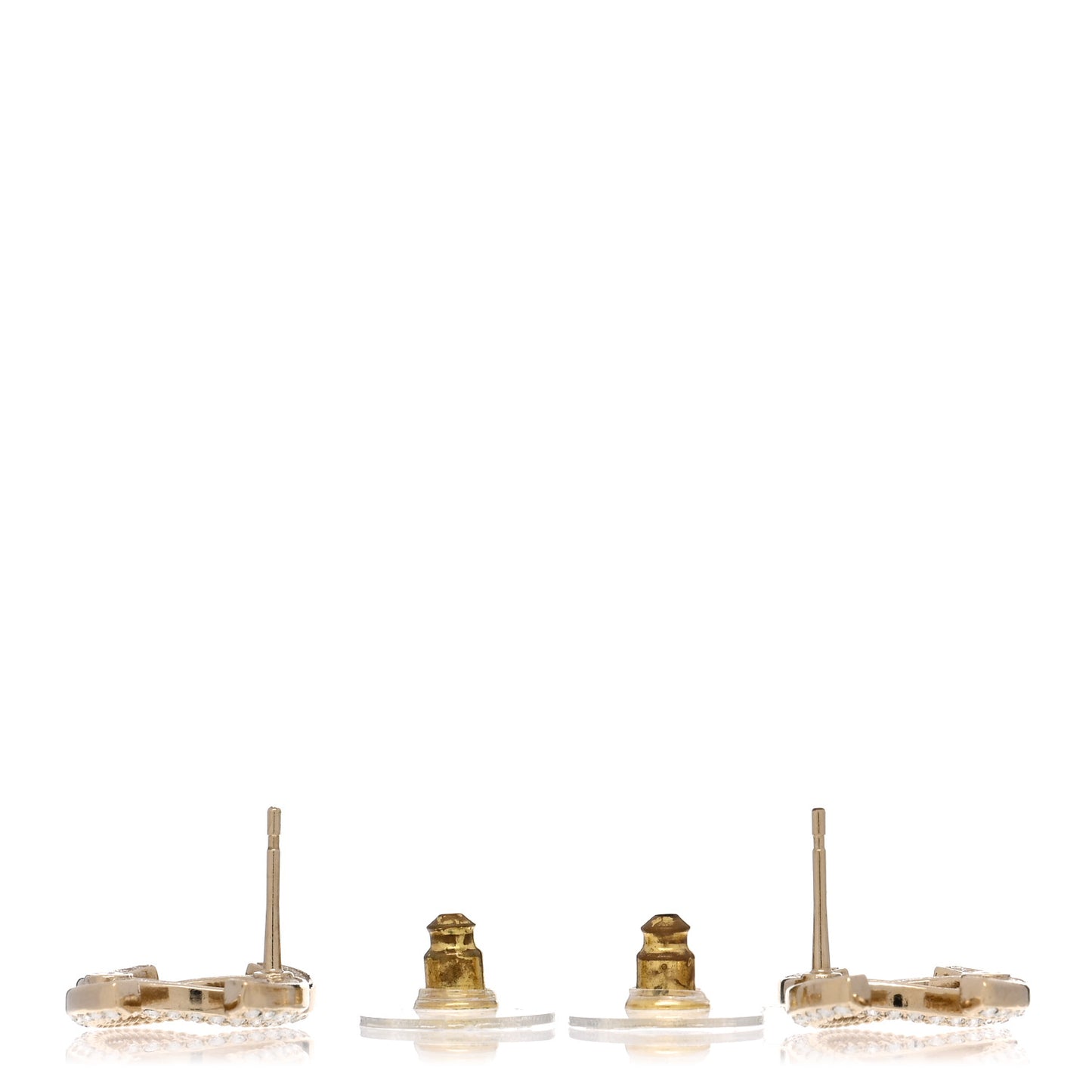 Crystal CC Earrings Light Gold