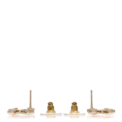 Chanel Crystal CC Earrings Light Gold 3 of 4