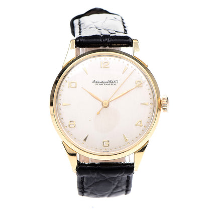 IWC 18K Yellow Gold Crocodile 35mm Schaffhausen Automatic Watch 1 of 9