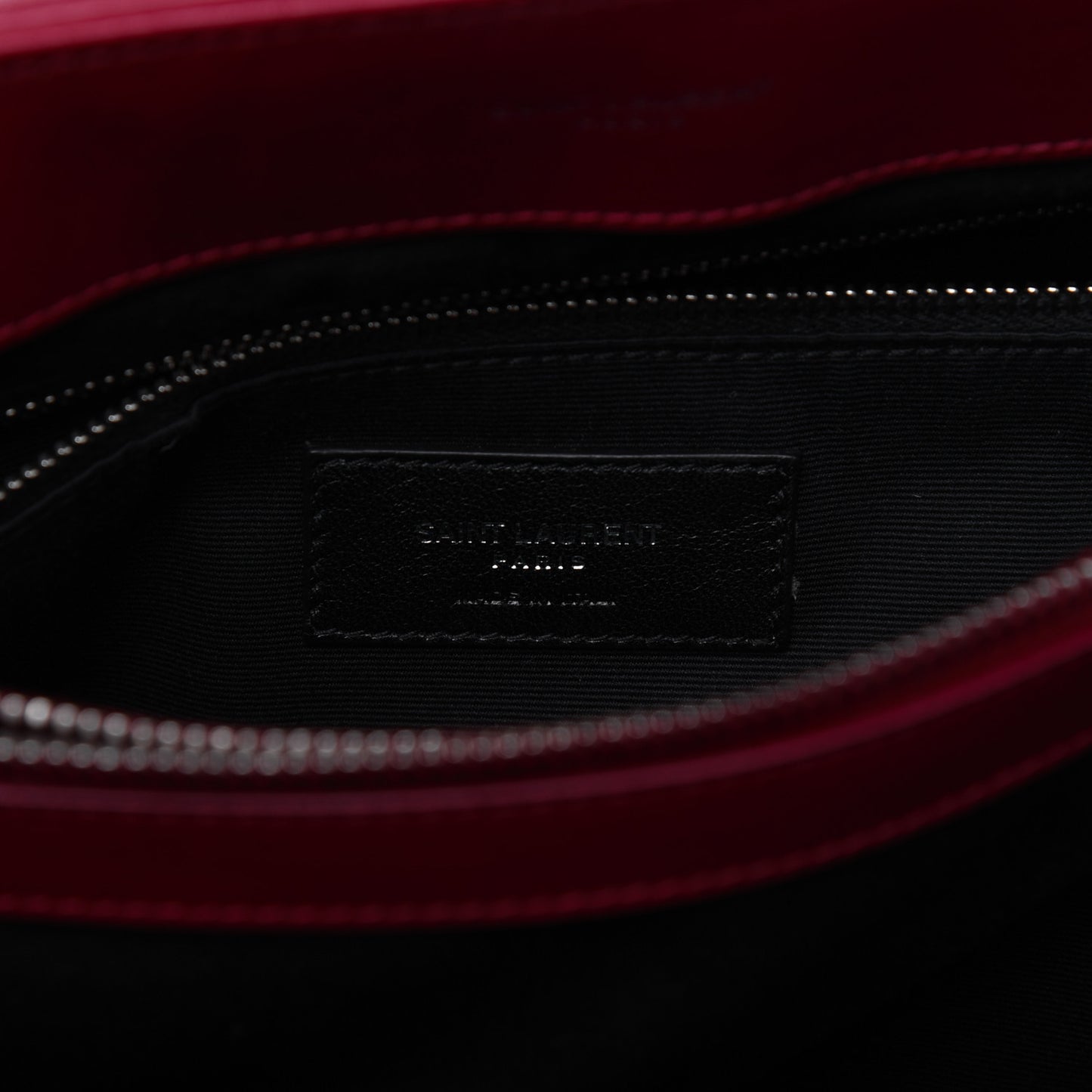 Calfskin Y Quilted Monogram Medium Loulou Chain Satchel Lipstick Red
