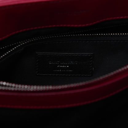 Saint Laurent Calfskin Y Quilted Monogram Medium Loulou Chain Satchel Lipstick Red 10 of 20