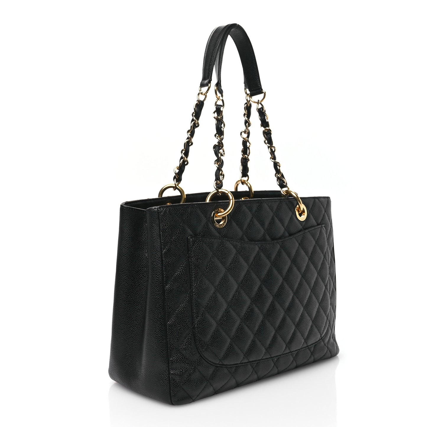 Caviar Quilted Grand Shopping Tote GST Black