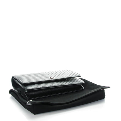 Chanel Caviar Chevron Wallet On Chain WOC Black 4 of 8